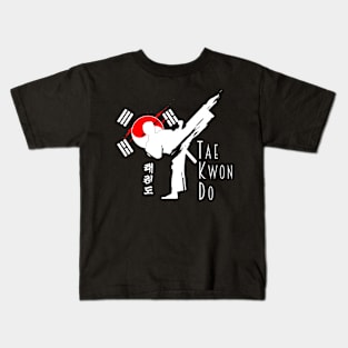 Tae Kwon Do Power Kick, Martial Arts Combat Sparring Design Kids T-Shirt